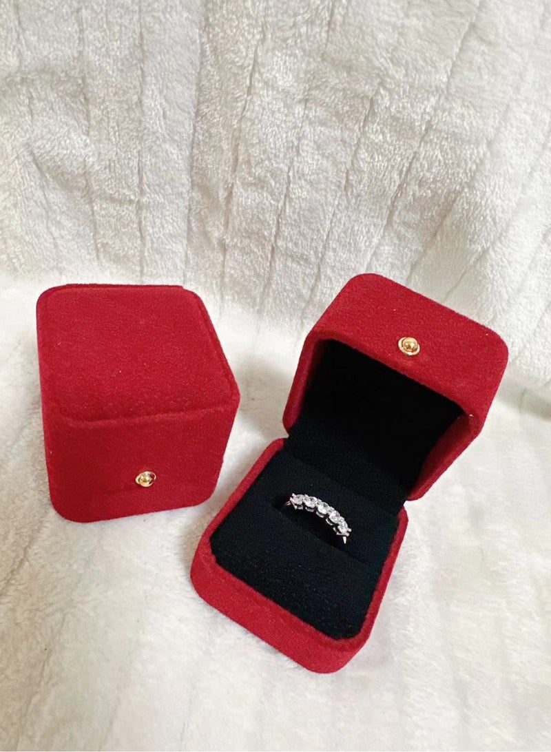 SYNSYB 3mm Moissanite Wedding Band 5-Stone Eternity Ring for Women with Luxury Gift Box, adjustable SIZE - Image 4