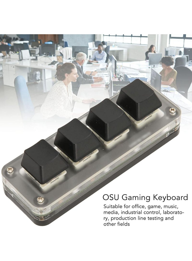 USB Mini 4 Key Keypad Mechanical Gaming Keyboard, RGB Programming Keyboard For Gaming Office Music Industrial Control Laboratory