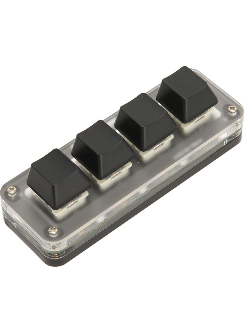 USB Mini 4 Key Keypad Mechanical Gaming Keyboard, RGB Programming Keyboard For Gaming Office Music Industrial Control Laboratory