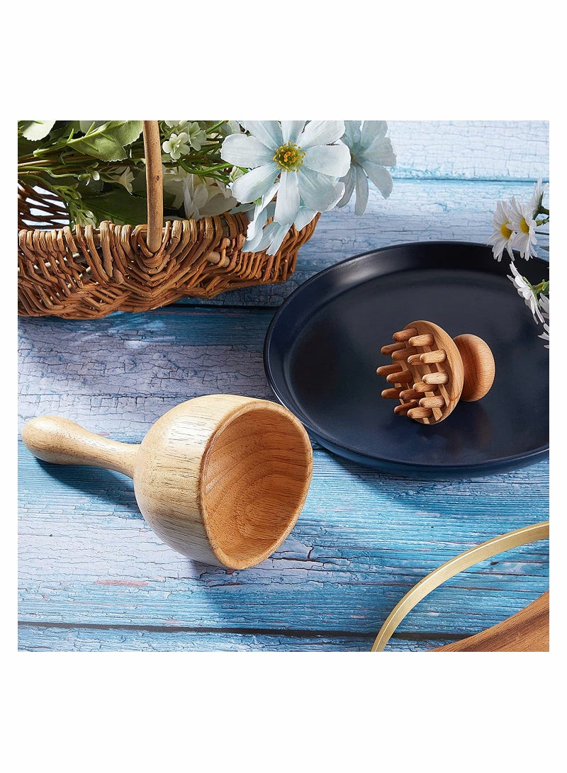 Excefore Wood Massage Tool Include Wooden Handheld Massage Cup and Mushroom Wood - Image 2
