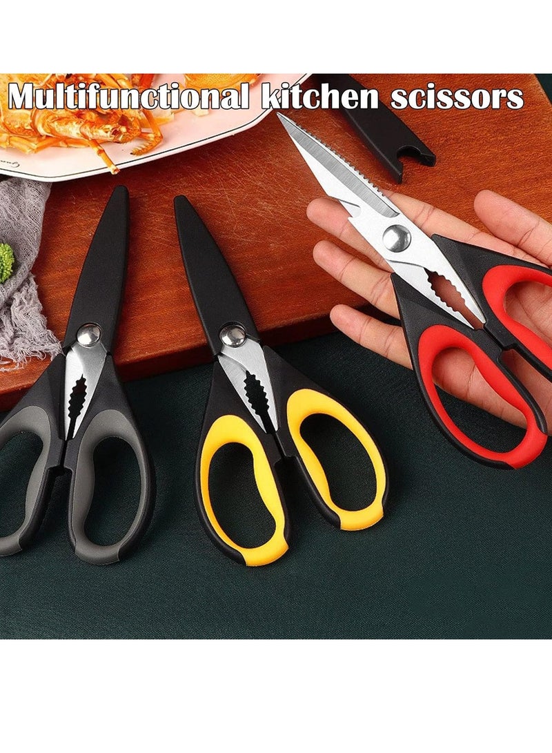 مقص مطبخ 2 في 1 مقاس 22 سم، مقصات دواجن متعددة الأغراض، آمنة للاستخدام في غسالة الأطباق، مقص طعام حاد من الفولاذ المقاوم للصدأ لتقطيع اللحوم والدجاج والخضروات والأسماك - Image 5