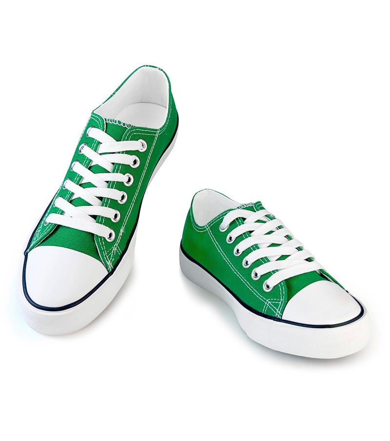 Haifago Canvas Shoes for Women Casual Low Top Sneakers, Womens Fashion Classic Lace Up Walking Shoes for Everyday Wear Green - Image 1