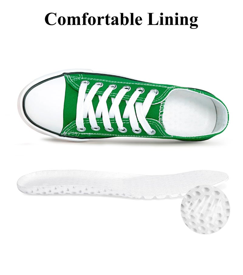 Haifago Canvas Shoes for Women Casual Low Top Sneakers, Womens Fashion Classic Lace Up Walking Shoes for Everyday Wear Green - Image 3
