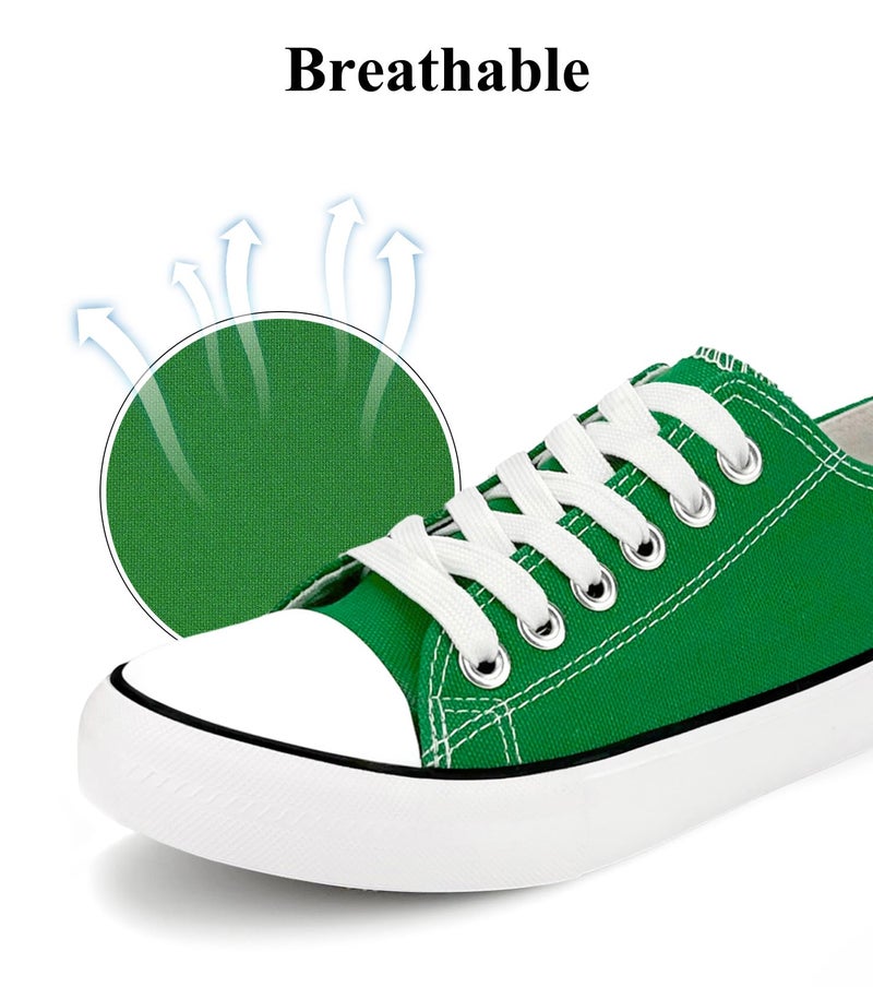 Haifago Canvas Shoes for Women Casual Low Top Sneakers, Womens Fashion Classic Lace Up Walking Shoes for Everyday Wear Green - Image 5