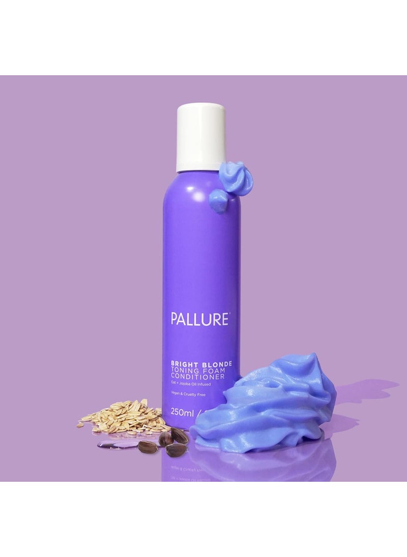Pallure - Bright Blonde Hair Toning Foam Conditioner Reduces Brassiness And Yellow Tones  For Blonde Silver Ash Hair Vegan and Cruelty Free 250 ml - Image 1