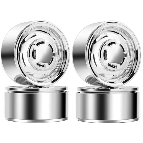 DashRC 19 Beadlock Wheel Rims Retro Vintage Design Wheel Hub for TRX4 F105 SCX10 Gen8 LC70 110 RC Crawler Aluminum Alloy Plating Electroplate Silver 4 PCS - Image 1