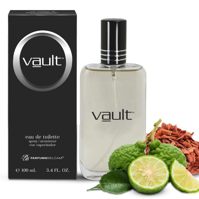 PB ParfumsBelcam بخاخ ماء عطر PB ParfumsBelcam Vault للرجال - مسك جريء ومنعش مع ملاحظات البرغموت، خشب الصندل وعشب حلو، عطر ذكوري طويل الأمد، عطر ميسور التكلفة - 3.4 أونصة سائلة - Image 1