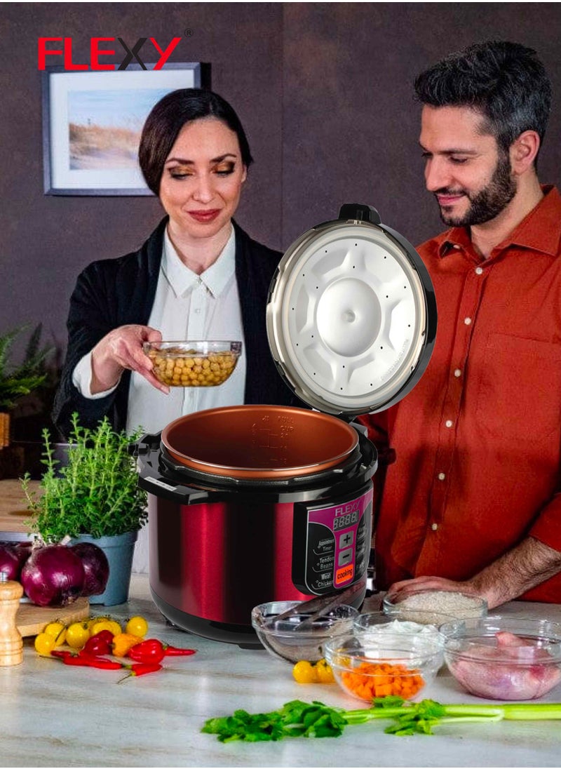 فليكسي - قدر ضغط كهربائي سعة 8 لترات 1350 وات مع برنامج ذكي يتميز بطباخ بطيء وسخان - Image 1