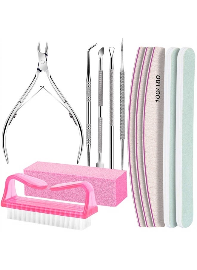 FANDAMEI FANDAMEI Nail Care Tool Kit, Nail Files 100/180, Nail Buffer Block, Cuticle Nippers, Cuticle Trimmer, Cuticle Pusher, Nail Lifter for Ingrown Toenails, Nail Tools, Nail Kit, Pedicure & Manicure Tools  - Image 1