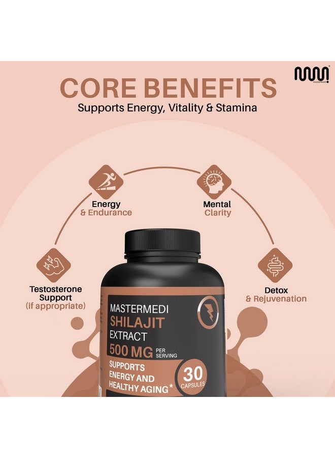 MasterMedi Himalayan Shilajit 500MG Per Serving, Capsules 30 Count with Fulvic Acid & Trace Minerals for Enhanced Energy and Immune Support Men & Women (1 Month Supply) - Image 4