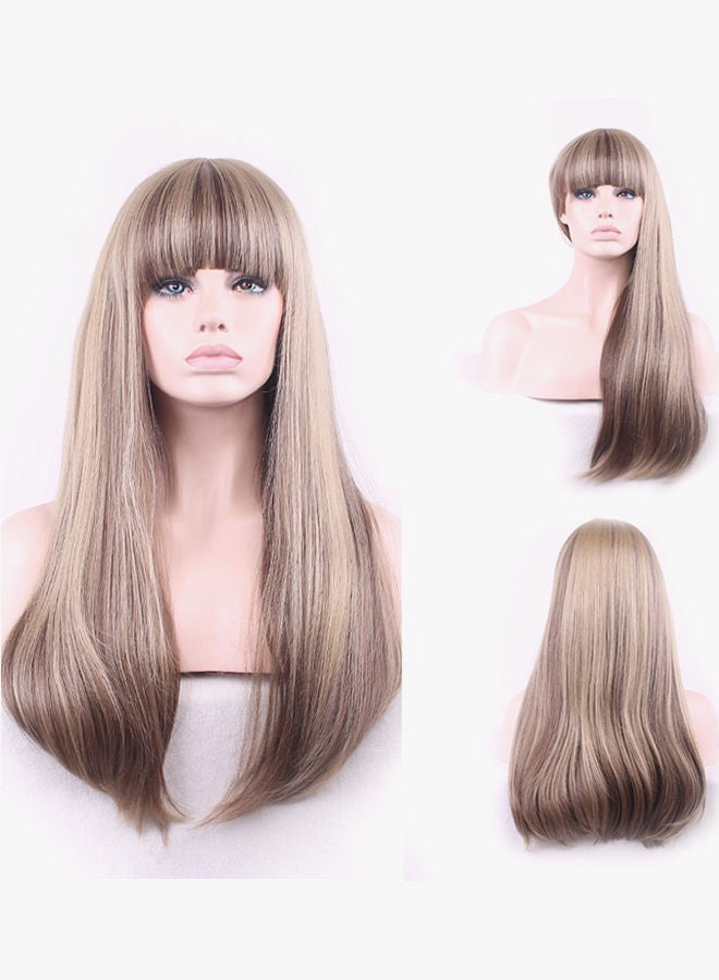 NIBEMINENT Natural Looking Dual Shade Hair Wig Multicolour 70cm - Image 3