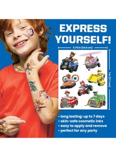 SAVVi Savvi - 50 Paw Patrol Temporary Tattoos: Great for Halloween and Birthday Parties, All Characters, Skin-Safe Ink, Gifts for Boys and Girls Ages 4-12+, Made in the USA [6 sheets, 50 count]  - Image 3