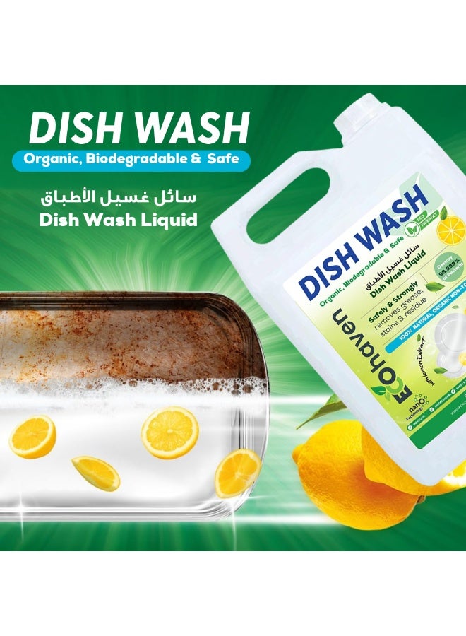 Ecohaven Organic Dish Wash, Natural Grease Remover, Non-Toxic Dishwashing Liquid, Eco-Friendly Dish Soap, Plant-Based Dish Cleaner, Biodegradable Formula, Safe for Hands (5 liters) - Image 5
