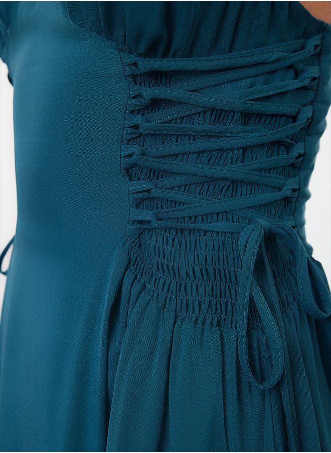 trendyol - Petrol Maxi Woven Beach Dress TBESS24EL00098 - Image 1