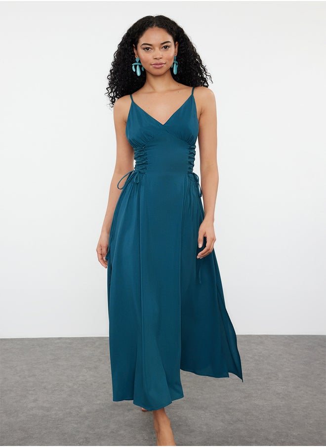 trendyol - Petrol Maxi Woven Beach Dress TBESS24EL00098 - Image 1
