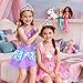 STOPKLAS Princess Dress Up CLothes with Princess Shoes Kids Dress Up Pretend Play Costumes for Little Girls Mermaid Unicorn Dress Up Toys Set for Toddlers Christmas Birthday Gifts for 36 Role Play - Image 4