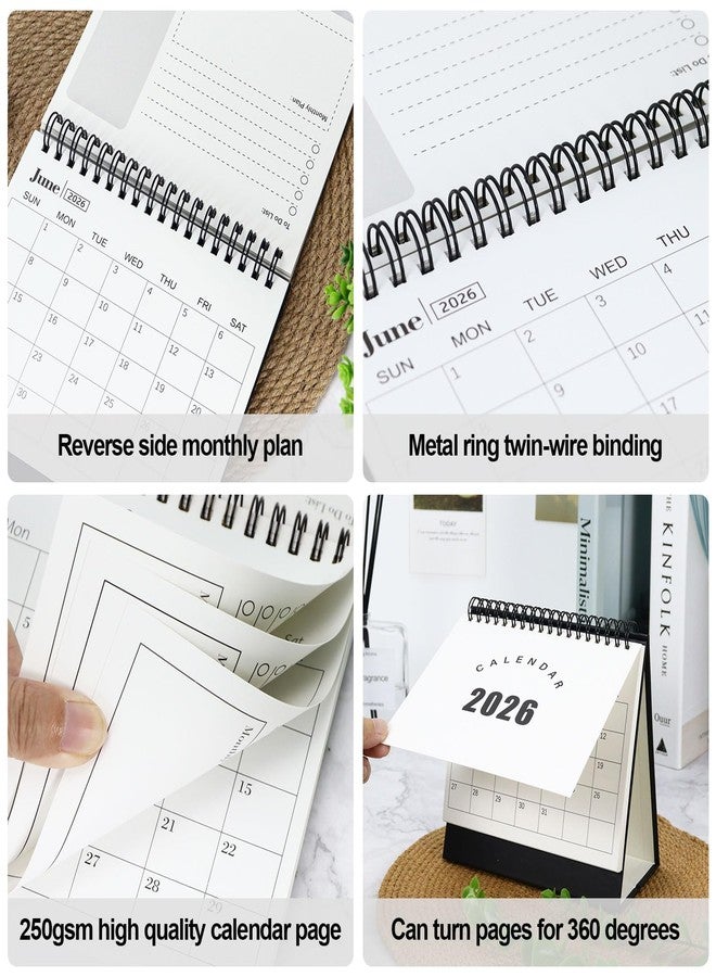 Multibey Desk Calendar 2025-2026, Small Flip Desktop Calendar 6.5" x 6.5", July 2025-Dec 2026, 18-Month Stand Paper Calendar with To-Do Lists & 2 Sheets Stickers (Black) - Image 3