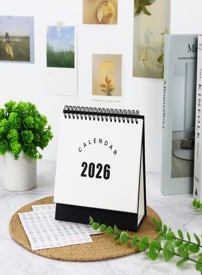 Multibey Desk Calendar 2025-2026, Small Flip Desktop Calendar 6.5" x 6.5", July 2025-Dec 2026, 18-Month Stand Paper Calendar with To-Do Lists & 2 Sheets Stickers (Black) - Image 4