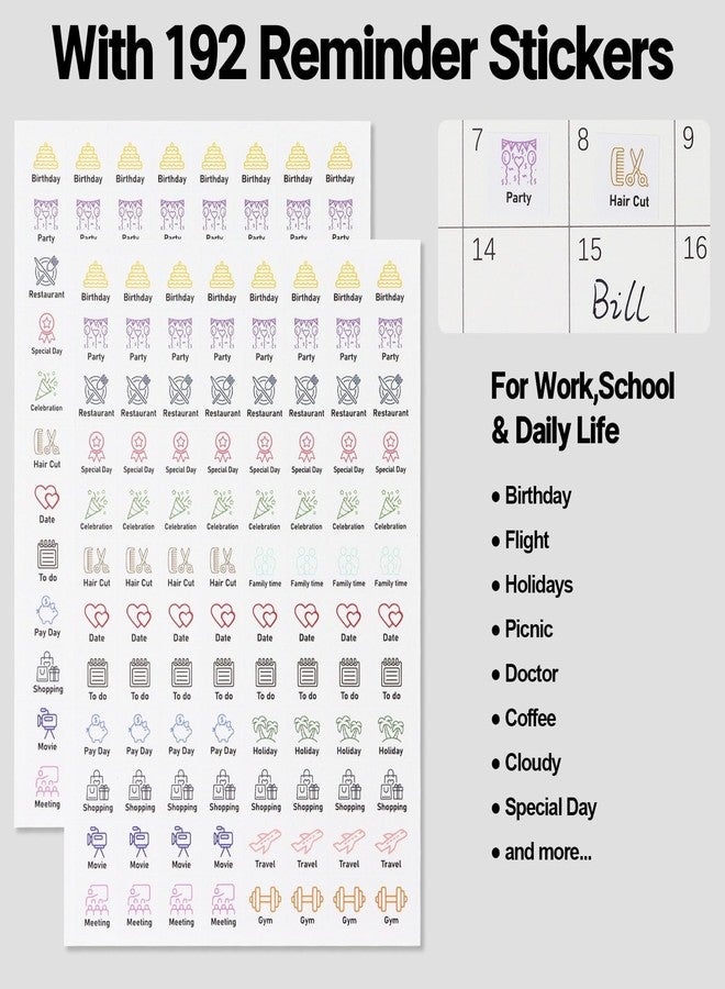 Multibey Desk Calendar 2025-2026, Small Flip Desktop Calendar 6.5" x 6.5", July 2025-Dec 2026, 18-Month Stand Paper Calendar with To-Do Lists & 2 Sheets Stickers (Black) - Image 5