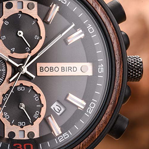 BOBO BIRD S18-1 Personalized Engraved Wood Watch Customized Wooden Watches for Husband Boyfriend Birthday Anniversary (Man-1) - Image 4