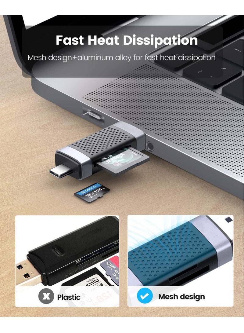 Captaintech SYOSI SD Card Reader, USB 3.0 Card Adapter Portable 2 Slots for TF SD Micro SD, USB C Memory Card Reader Adapter Compatible for MacOS Windows Linux PC Laptop Smartphone - Image 4