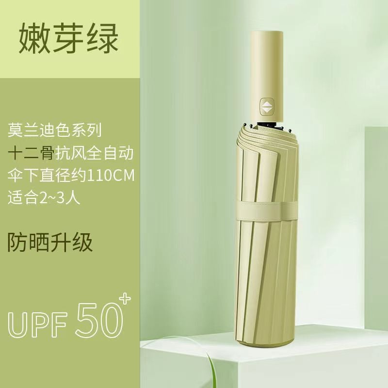 Generic Full-Automatic Folding Umbrella 12-Bone Men's Large Double Women's Sunshade Anti-Sun Umbrella Advertising Umbrella - Image 4
