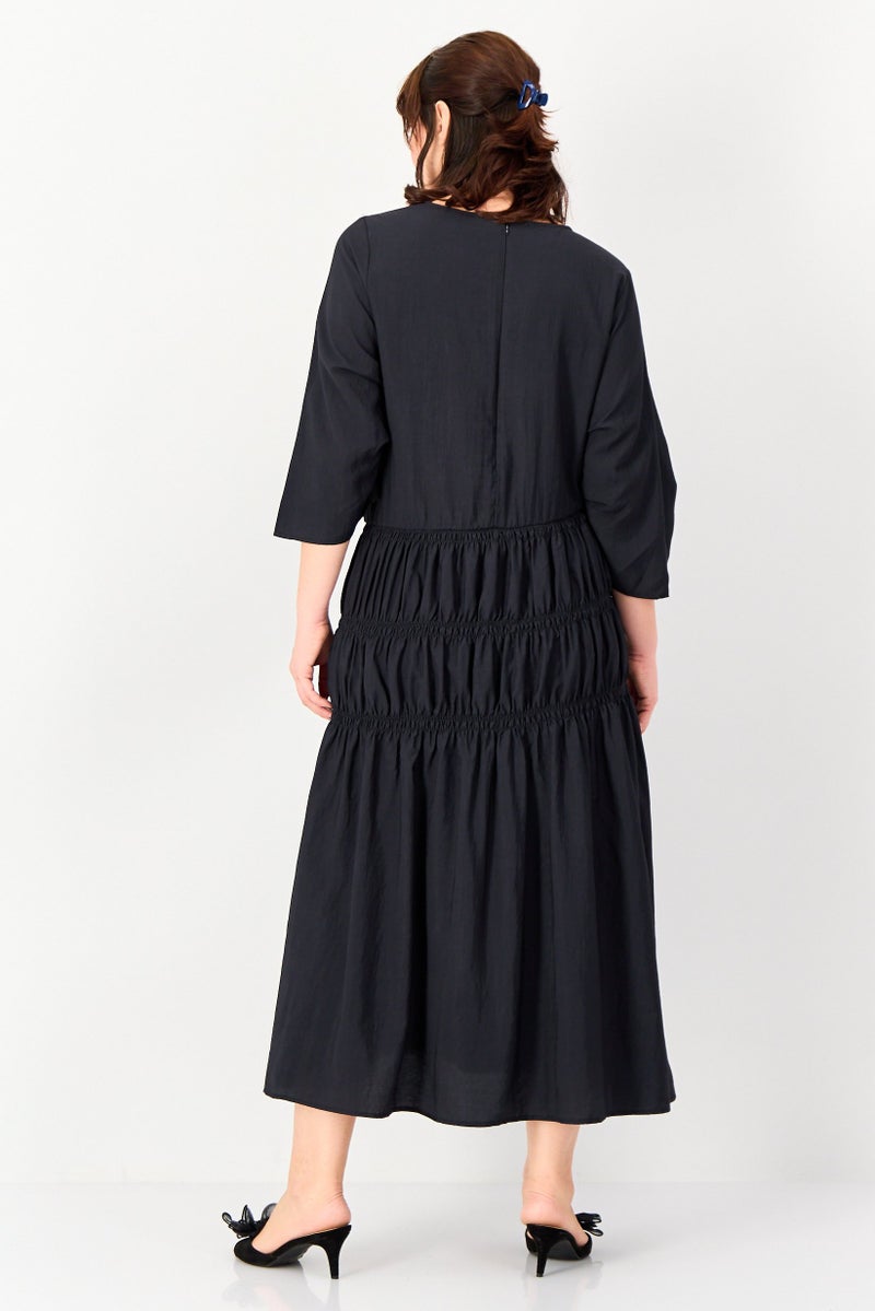 Kathy Ireland Women Solid Maxi Dress, Black - Image 4