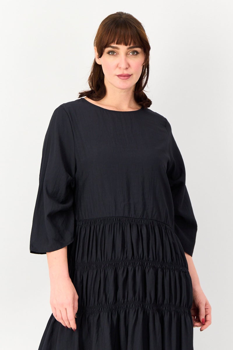 Kathy Ireland Women Solid Maxi Dress, Black - Image 2