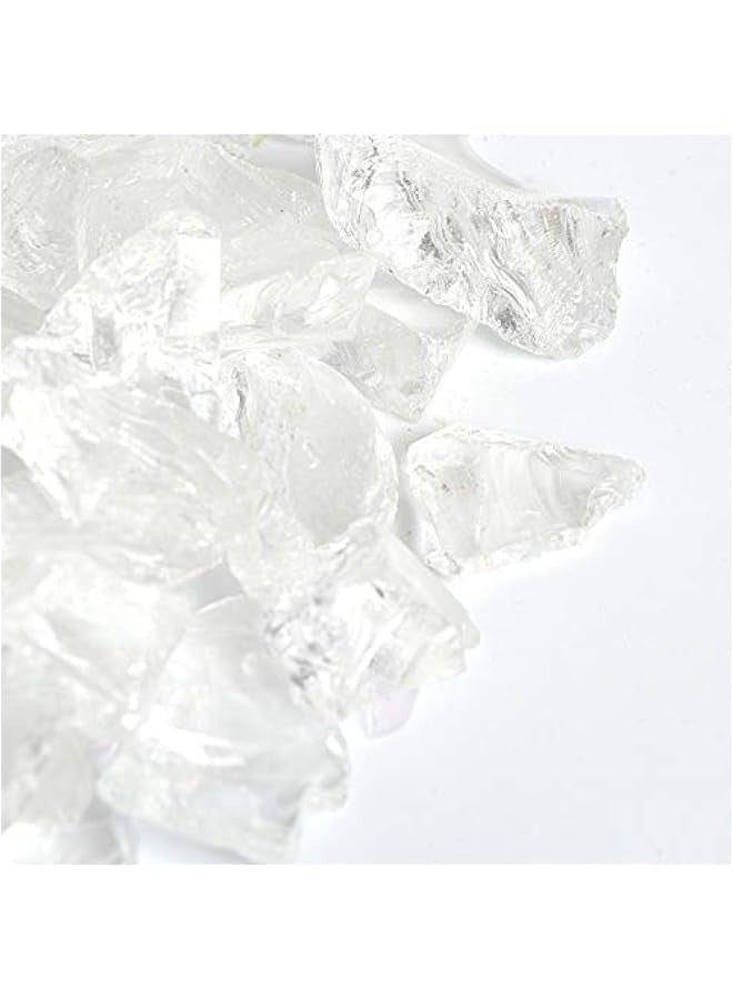 Generic High Luster Reflective Fire Glass Gravel,Fire Gems,Fire Drops,Fire Glass Pebbles Stones Beads Chips for Fire Pit Fish Tank Aquarium Garden,1-2cm,580g/1.27lb (Crystal)  - Image 2