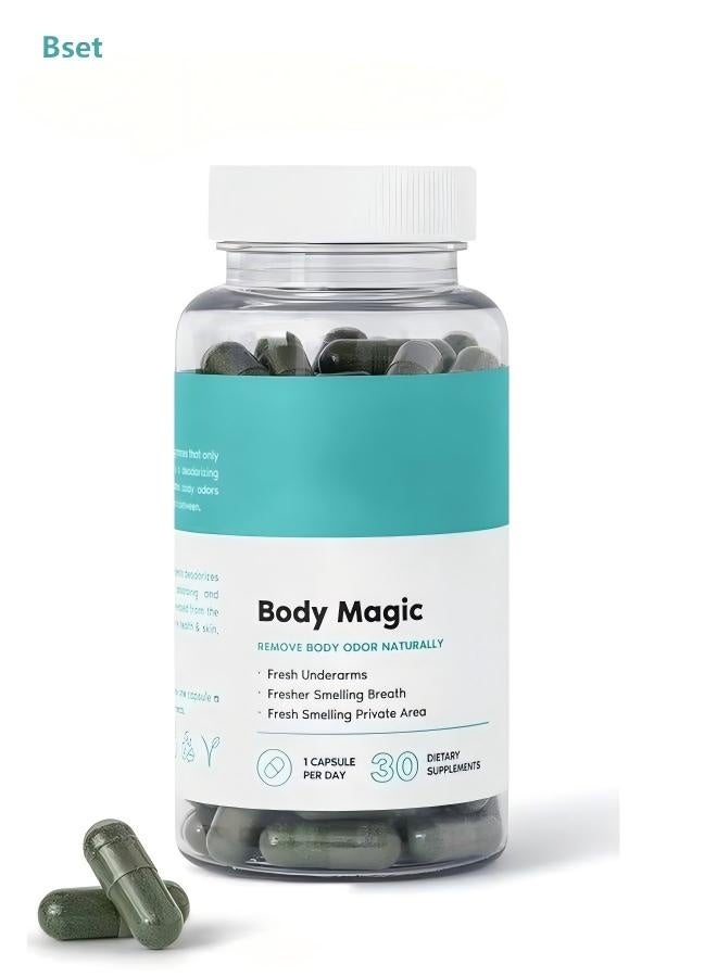 Best Chlorophyll Natural Deodorant Capsules (30-Count) - Fast-Acting, Naturally Eliminates Body Odor/Bad Breath/Private Area Odor, Internal & External Regulation, Dietary Supplement - Image 1