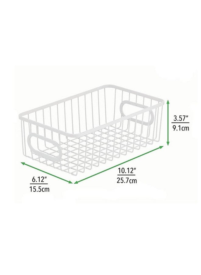 Go Hooked Multipurpose 10" Metal Bathroom Storage Organizer Basket Bin - Modern Wire Grid Design - for Organization in Cabinets, on Countertops, Bedroom, Kitchen, Bathroom, Garage (Pack of 3, White) - Image 2
