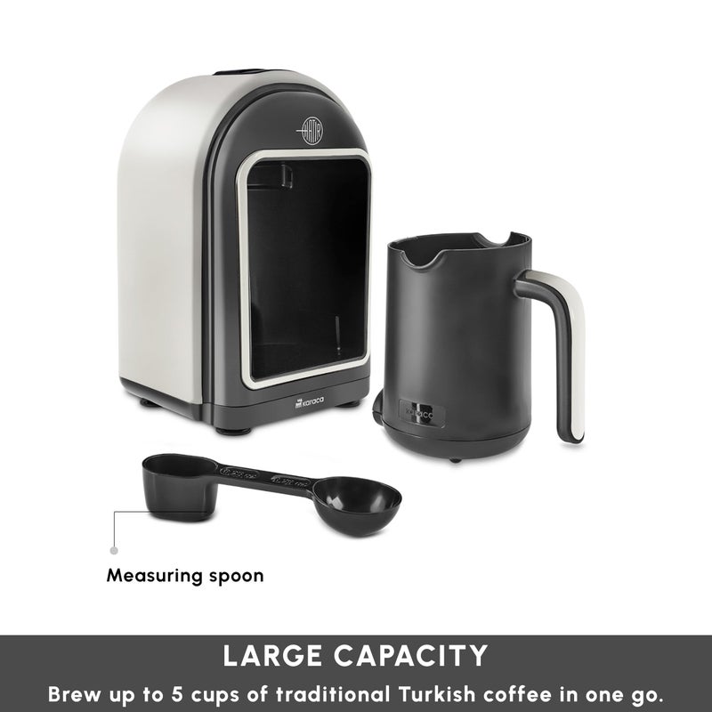 KARACA HatÄ±r Turkish Coffee Maker, 5 Cups Electric Turkish Coffee Machine with Ember Mode, Automatic Temperature Control, Overflow Protection, Audible & Visual Alerts, Cream - Image 3