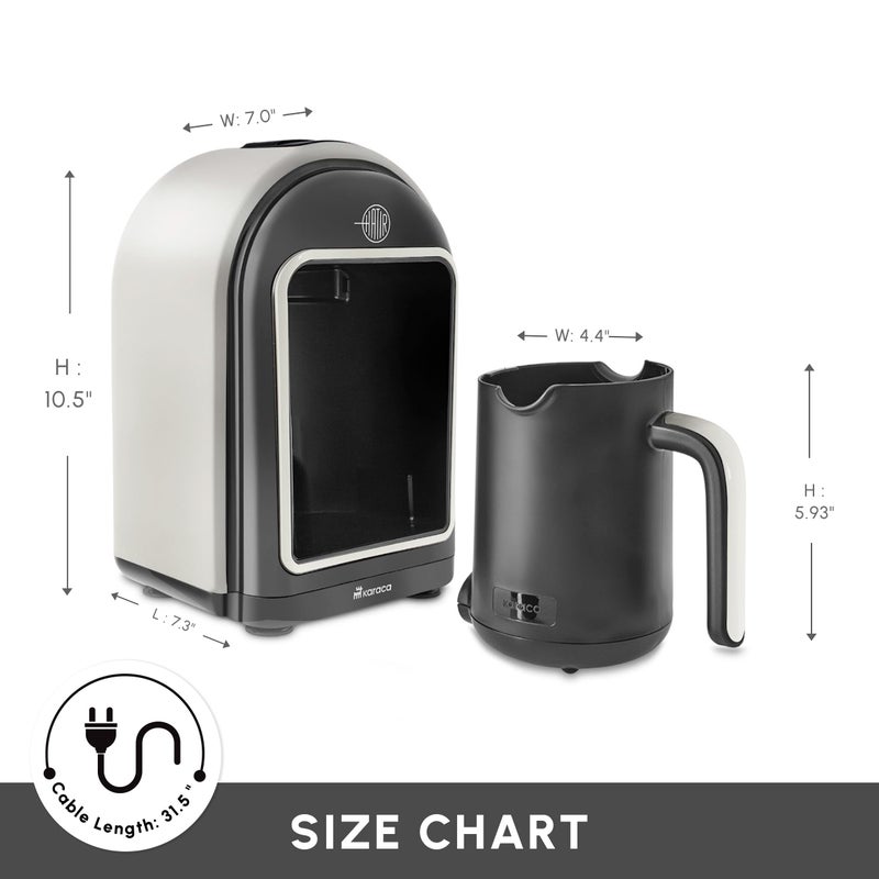 KARACA HatÄ±r Turkish Coffee Maker, 5 Cups Electric Turkish Coffee Machine with Ember Mode, Automatic Temperature Control, Overflow Protection, Audible & Visual Alerts, Cream - Image 2