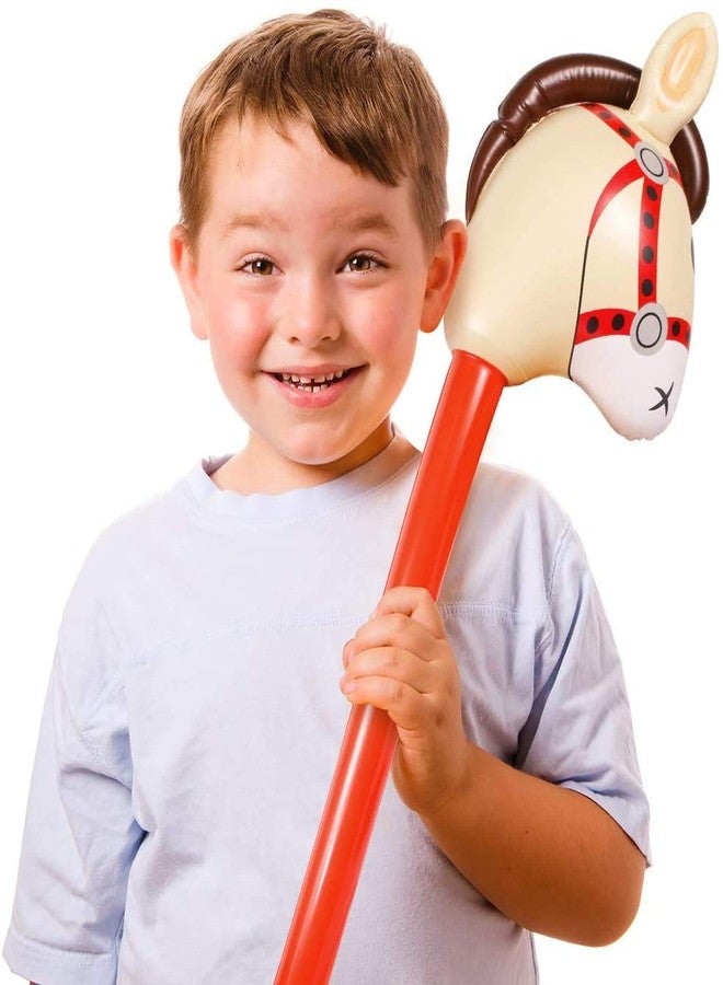 JOLLYSTYLE 8PCS Inflatable Stick Horse - Pony/Christmas/Western Cowboy/Horse Baby Shower Birthday Party Decorations Supplies Favors Inflatable Horse Head Costume Stick (37 Inches) - Image 5
