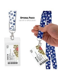 Cruise On Cruise Lanyard Must Have Accessories For Ship Cards [2Pack] In 2024 & 2025 Cruise Lanyards With Id Holder Key Card Detachable Badge & Waterproof Ship Card Holders (Navy Blue & White)  - Image 4