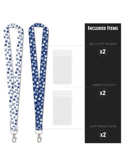 Cruise On Cruise Lanyard Must Have Accessories For Ship Cards [2Pack] In 2024 & 2025 Cruise Lanyards With Id Holder Key Card Detachable Badge & Waterproof Ship Card Holders (Navy Blue & White)  - Image 3