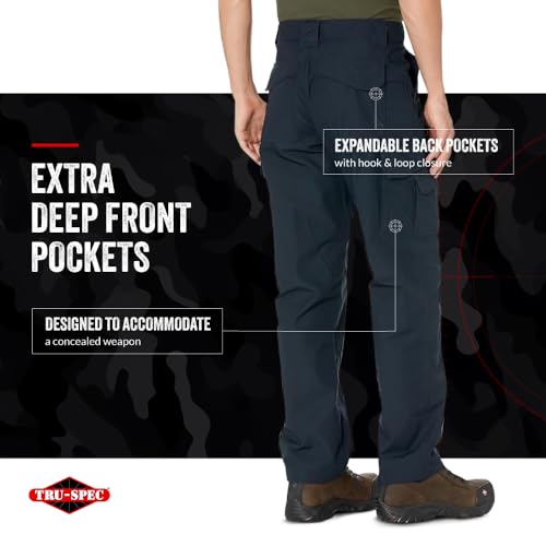 Tru-Spec 24-7 Original Tactical Pants for Men - Durable, Water-Resistant Cargo Work Pants with Concealed Carry and Knee Pad Openings, Navy - 40W x 30L - Image 5