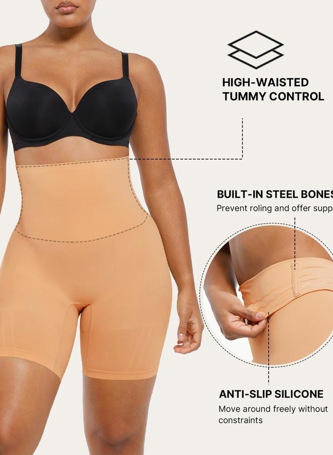 SHAPELLX Shapewear Tummy Control Shorts for Women Seamless High Waisted Body Shaper Thigh Slimming Underwear Girdle, Tan, XL-XXL - Image 3