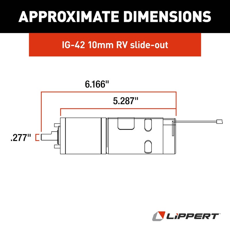 Lippert Components Lippert Replacement IG-42 10-Millimeter In-Wall RV Slide-Out Motor Assembly, 300:1 Ratio, Improved Function for Slide-outs, Easy, DIY Installation, Exact-Match Component - 236575  - Image 3