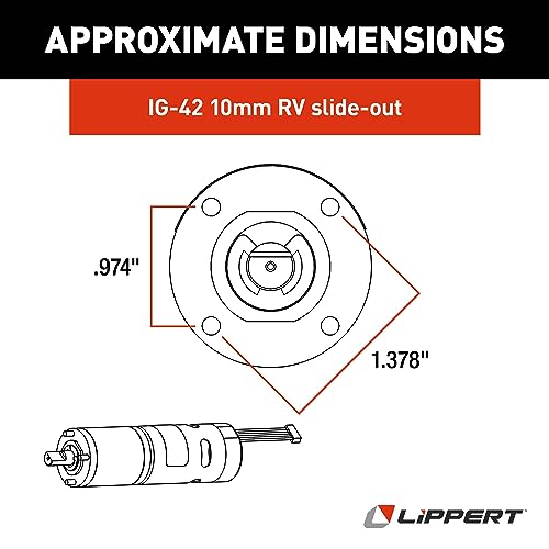 Lippert Components Lippert Replacement IG-42 10-Millimeter In-Wall RV Slide-Out Motor Assembly, 300:1 Ratio, Improved Function for Slide-outs, Easy, DIY Installation, Exact-Match Component - 236575 - Image 4