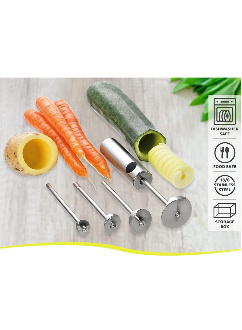 Arabest مجموعة أدوات إزالة نواة الفواكه متعددة الوظائف من الفولاذ المقاوم للصدأ - أداة نزع نواة الكمثرى، الكرز، الجوجوبا، والتاريخ الأحمر بأحجام 4 للاستخدام المنزلي في المطبخ - Image 4