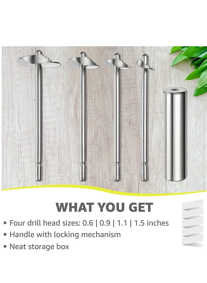 Arabest مجموعة أدوات إزالة نواة الفواكه متعددة الوظائف من الفولاذ المقاوم للصدأ - أداة نزع نواة الكمثرى، الكرز، الجوجوبا، والتاريخ الأحمر بأحجام 4 للاستخدام المنزلي في المطبخ - Image 3