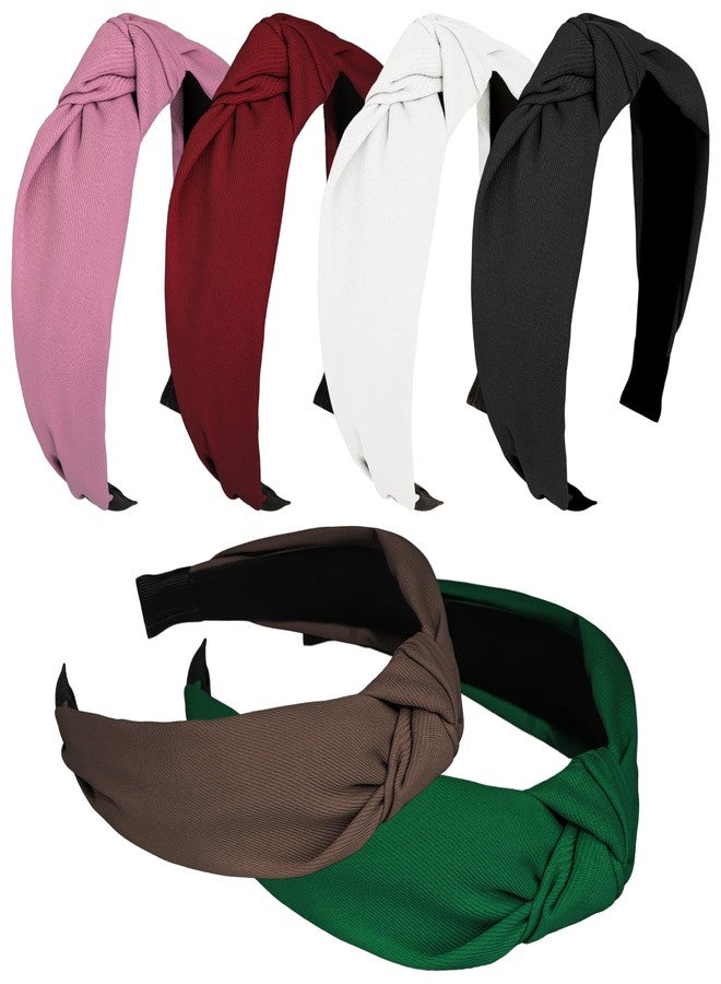 Ondder 6 Pack Top Knot Headbands for Women Cloth Head Bands for Women’s Hair Wide Cute Knotted Headbands for Women Non Slip Fashion Womens Girls Hair Accessories - Image 1