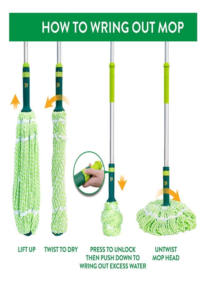 Pine Sol ممسحة مايكروفايبر من باين-سول ذاتية العصر - تصميم سهل الضغط والتدوير للمسح الرطب | أداة تنظيف منزلية للبلاط، اللينوليوم، والأرضيات اللامينيت | مقبض معدني قابل للتمديد - Image 2