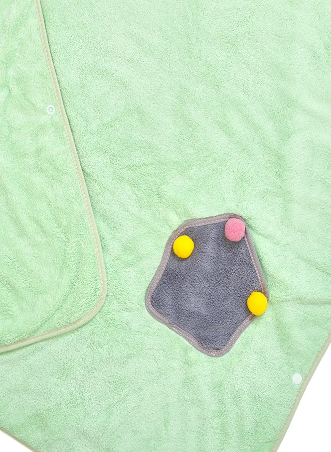 babyqlo Green Duck Cartoon Hooded Bath Towel