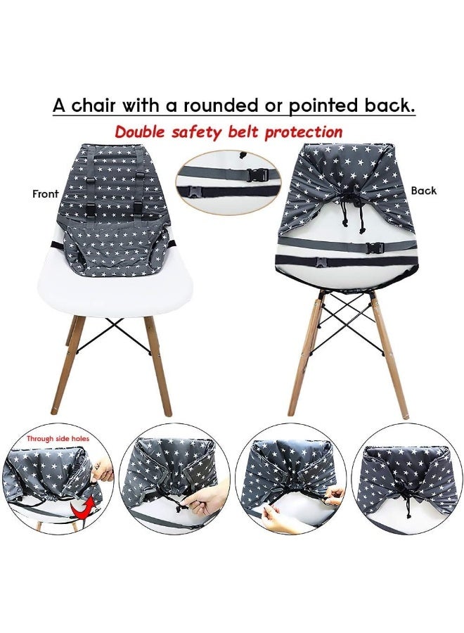 MINGRI (Royalblue) - Portable Baby High Chair Safety Seat Harness for Toddler, Travel Easy High Booster Seat Cover for Infant Eating Feeding Camping with Adjustable Straps Shoulder Belt, Holds Up to 17kg. - Image 5
