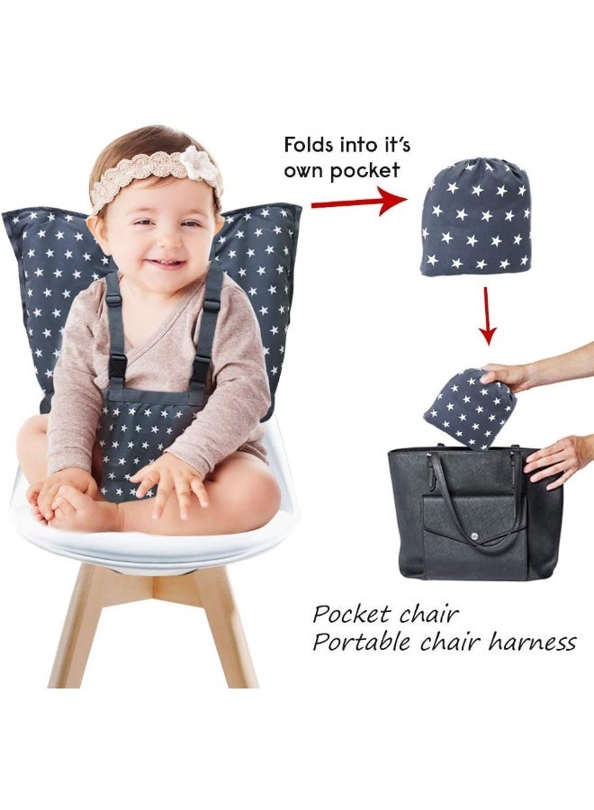 MINGRI (Royalblue) - Portable Baby High Chair Safety Seat Harness for Toddler, Travel Easy High Booster Seat Cover for Infant Eating Feeding Camping with Adjustable Straps Shoulder Belt, Holds Up to 17kg. - Image 2