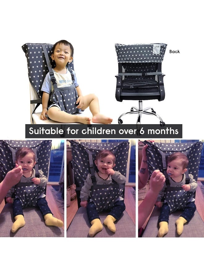 MINGRI (Royalblue) - Portable Baby High Chair Safety Seat Harness for Toddler, Travel Easy High Booster Seat Cover for Infant Eating Feeding Camping with Adjustable Straps Shoulder Belt, Holds Up to 17kg. - Image 4