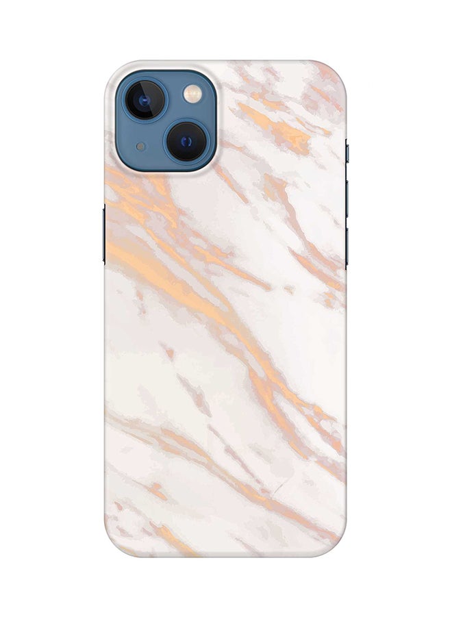 Stylizedd Case for Apple iPhone 14 Plus Case Slim Snap Classic Series Mobile Cover Hard PC Shield Matte Finish Print - Marble Print Gold Grey 