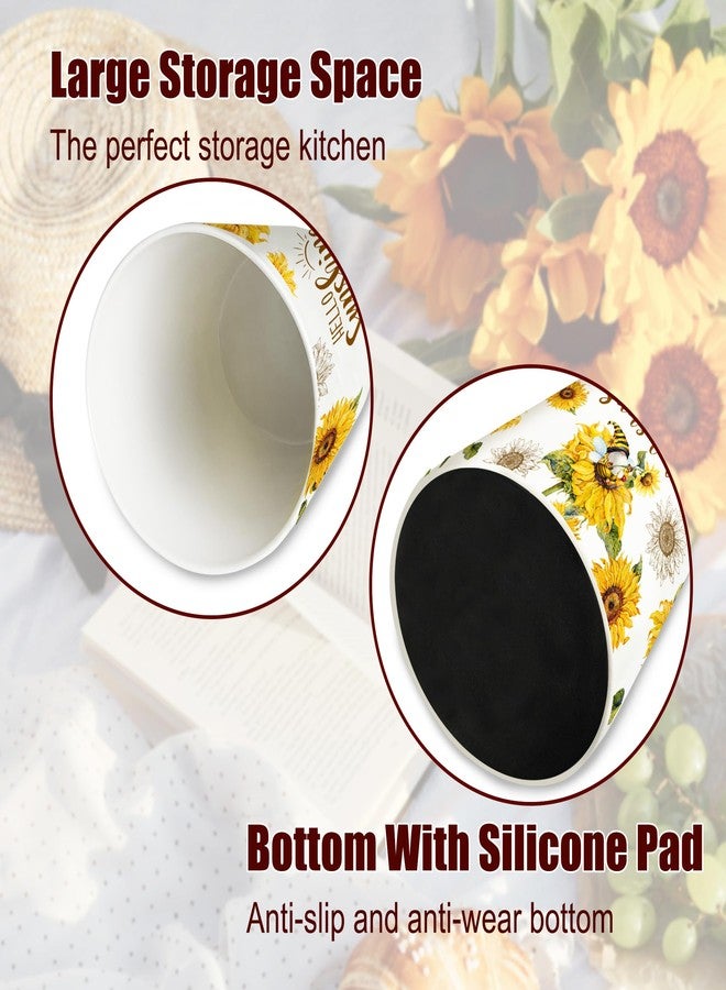 pinata Sunflower Kitchen Decor Ceramic Utensil Holder, Cute Utensil Crock, Sunflower Kitchen Utensils for Farmhouse Indoor Gnomes Decorations for Home (6.3inch) - Image 3